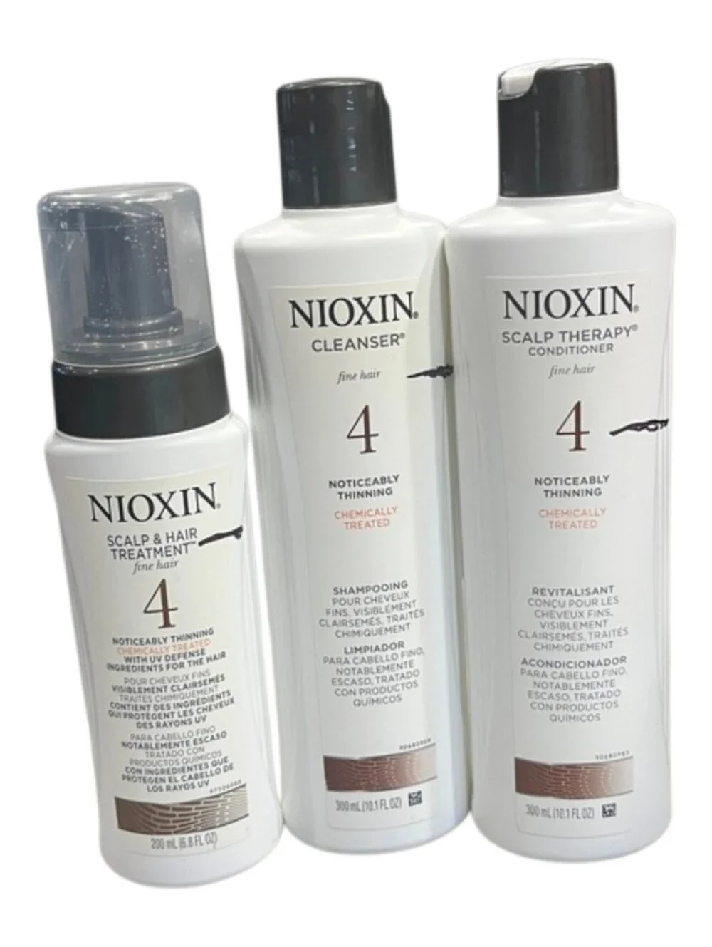 Nioxin System 4 -With Shampoo Conditioner And Treatment 3pc Set *Open Bottles